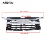 BUFEETERS Front Bumper Upper Grille Fit For 2022 2023 2024 Chevy Silverado 1500,Horizontal Billet Style,Chrome&Black