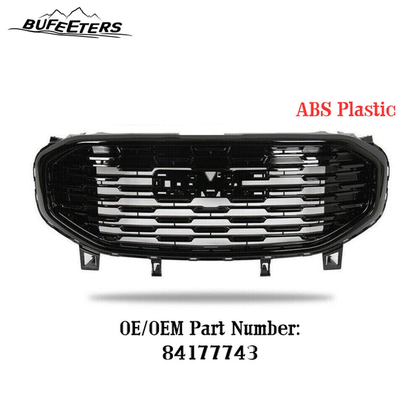 BUFEETERS Front Bumper Upper Grille Fit For 2018 2019 2020 2021 GMC Terrain,Denali Style,Gloss Black