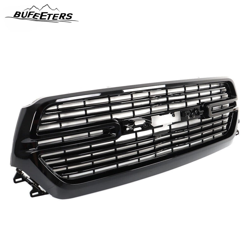 BUFEETERS Front Bumper Upper Grille Fit For 2019 2020 2021 2022 2023 Dodge Ram 1500,Mesh Style,Gloss Black