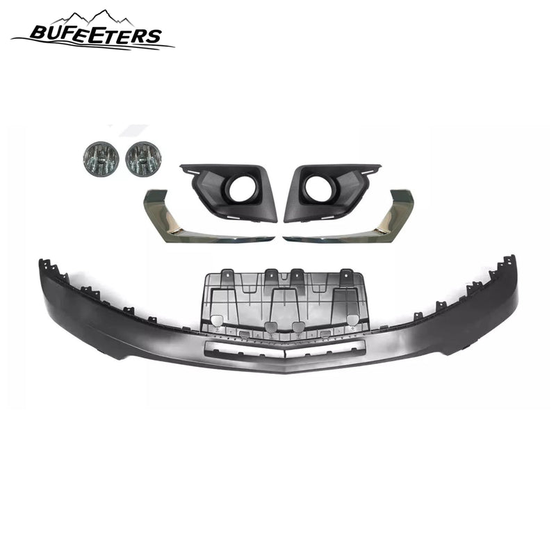 BUFEETERS 10PCS New Complete Front Bumper Grille Set Fit For 2018 2019 2020 2021 Chevy Chevrolet Traverse,Mesh Style,Chrome&Black