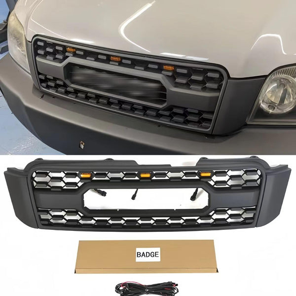 BUFEETERS  Front Grille W/LED Light Fit For Toyota Highlander 2004 2005 2006 2007, Matte Black