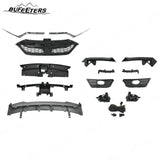 BUFEETERS Front Upper Grille/Trim/Bumper Garnish/Fog Light/Stay Bracket/Radiator Cover Fit For 2017 2018 2019 Honda CRV,Factory Style,Chrome&Black