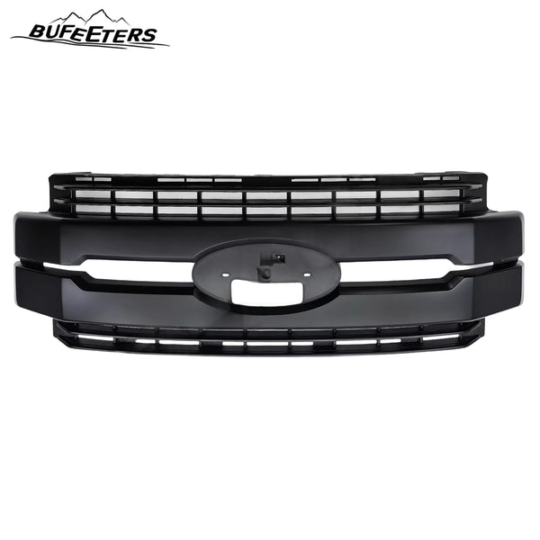 BUFEETERS Front Bumper Upper Grille Fit For 2017 2018 2019 F-250 F-350 F-450 F-550 Super Duty,Lariat Style,Matte Black