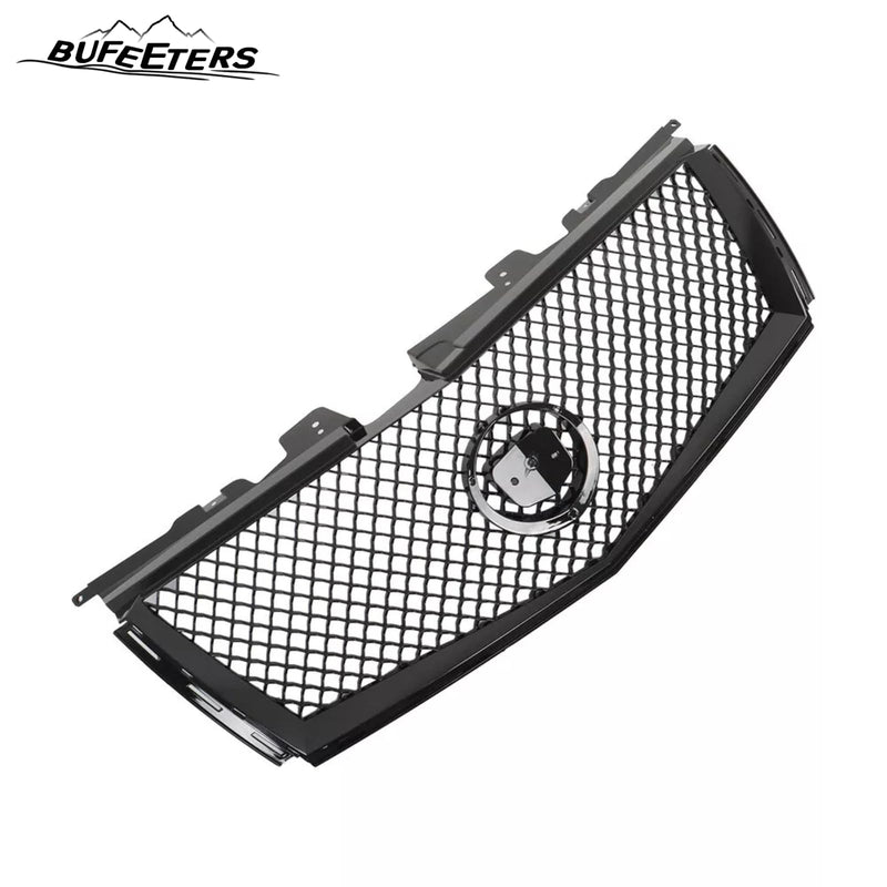 BUFEETERS  Front Bumper Upper Grille Fit For 2008 2009 2010 2011 2012 2013 Cadillac CTS,Mesh Style,Gloss Black