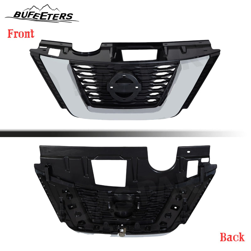 BUFEETERS 14PCS Front Upper Lower Grille Assembly Fog lights Kit Fit For 2017 2018 2019 2020 Nissan Rogue,Factory Style,Chrome&Black