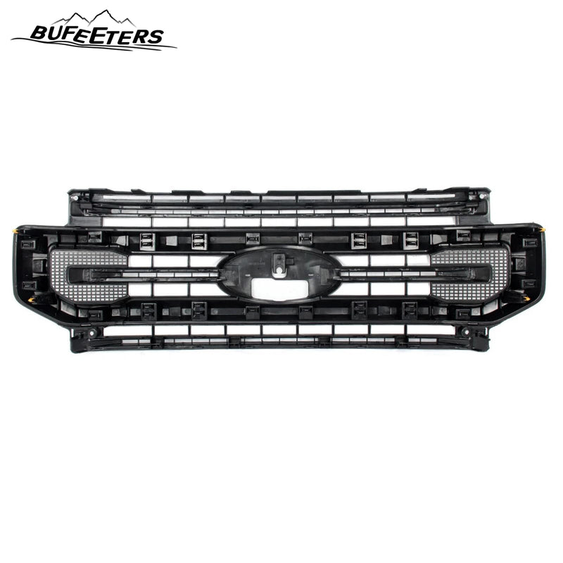 BUFEETERS Front Bumper Upper Grille Fit For 2020 2021 2022 F-250 F-350 Super Duty,Platinum Style,JS Iconic Silver&Black