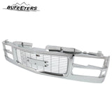BUFEETERS   Front Bumper Upper Chrome Grille Assembly Fit For GMC C/K 1500 2500 3500 1994 1995 1996 1997 1998 1999 2000 Yukon,Chrome&Silver