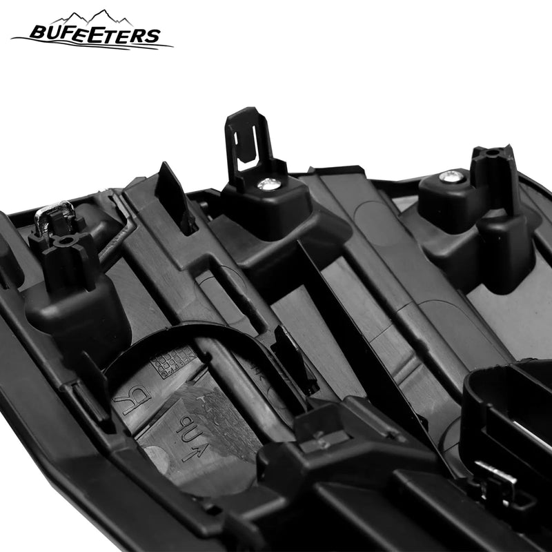BUFEETERS Front Bumper Upper + Lower Grille w/O Camera Hole Fit For 2017 2018 2019 Toyota Highlander,Mesh Style,Chrome&Black