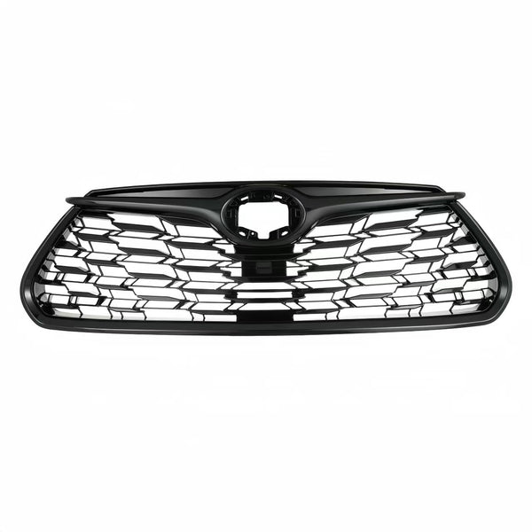 BUFEETERS Front Bumper Grille Cover Trim Grill Mesh Fit For 2020 2021 2022 Toyota Highlander,Gloss Black