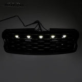 BUFEETERS Front Bumper Upper Grille w/ LED Fit For 2013 2014 2015 2016 2017 Land Rover Range Rover Vogue L405,Mesh Style,Gloss Black
