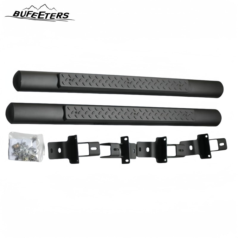 BUFEETERS Side Step Running Board Nerf Bar Fit For 2018 2019 2020 2021 2022 2023 2024 Jeep Wrangler JL 2 Door,Black