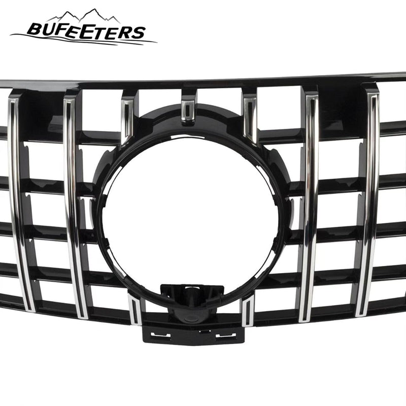 BUFEETERS Front Bumper Upper Grille W/Camera Hole Fit For 2016 2017 2018 2019 Mercedes Benz C292 GLE-CLASS Coupe,GT/Panamericana Style,Chrome&Black