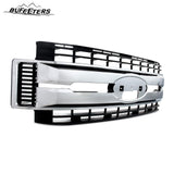 BUFEETERS Front Bumper Upper Grille Fit For 2017 2018 2019 F-250 F-350 F-450 F-550 Super Duty,XL Style,Chrome&Black
