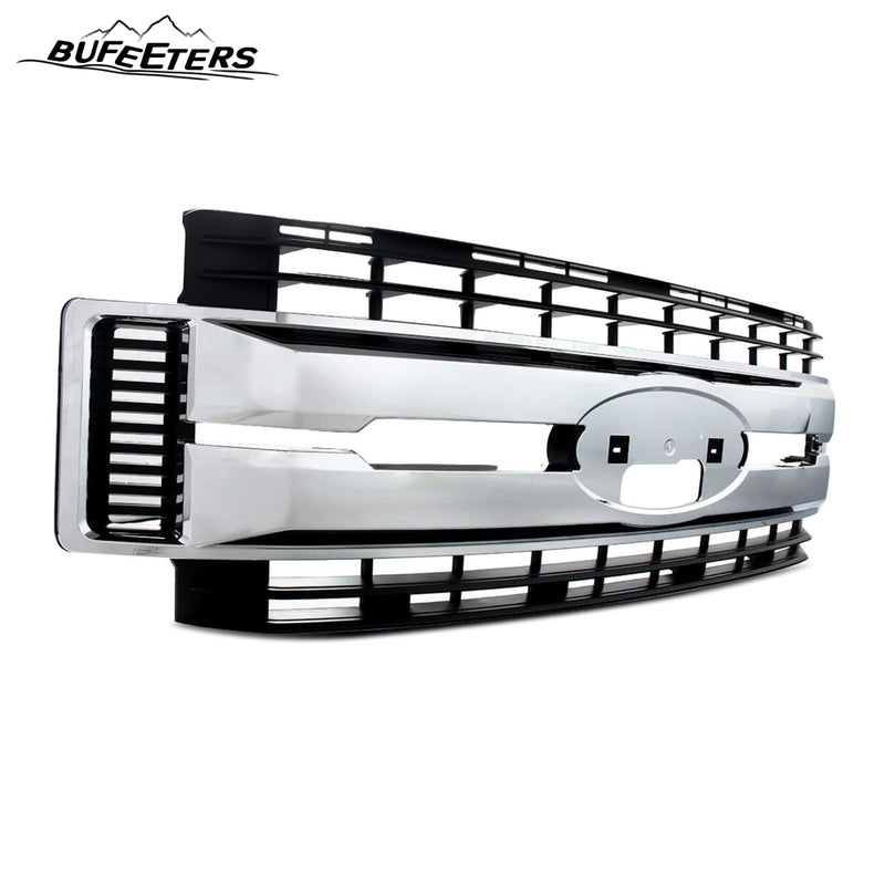 BUFEETERS Front Bumper Upper Grille Fit For 2017 2018 2019 F-250 F-350 F-450 F-550 Super Duty,XL Style,Chrome&Black