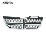 BUFEETERS  Front Bumper Upper Grille Fit For 2011 2012 2013 2014 2015 2016 2017 2018 2019 2020 Dodge Journey,Factory style,Black&Chrome