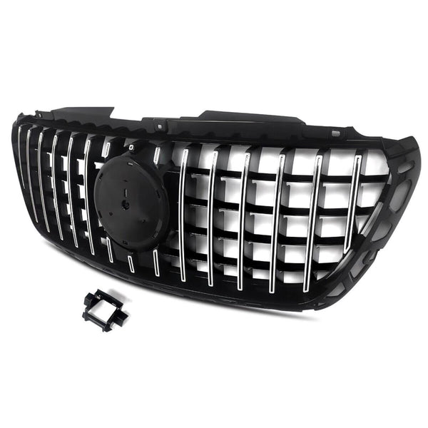 BUFEETERS  Front Bumper Upper Grille Fit For Mercedes Benz Sprinter W907 W910 2018 2019 2020 2021 2022 2023,GT Style,Chrome&Black