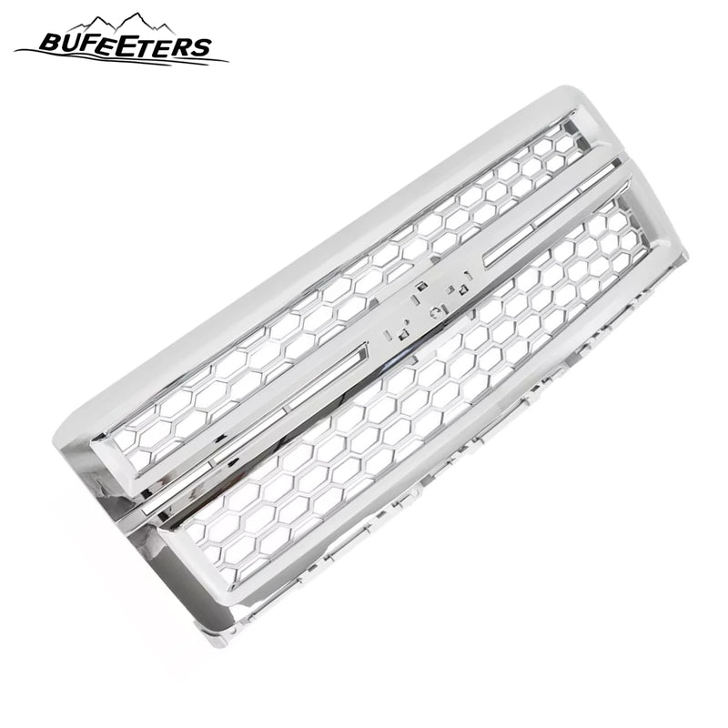 BUFEETERS Front Bumper Upper Grille Fit For 2014 2015 Chevy Silverado 1500,Honeycomb Style,Chrome&Silver