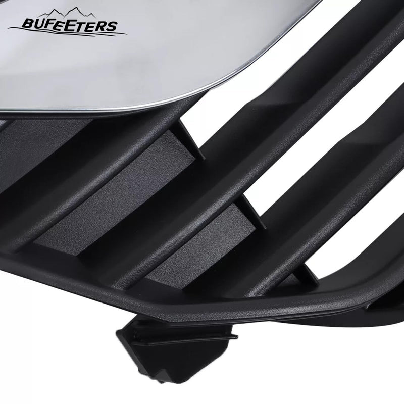 BUFEETERS Front Bumper Upper Grille W/Chrome Headlight Eyelid Molding Fit For 2018 2019 2020 2021 Honda Odyssey,Mesh Style,Chrome&Matte Black