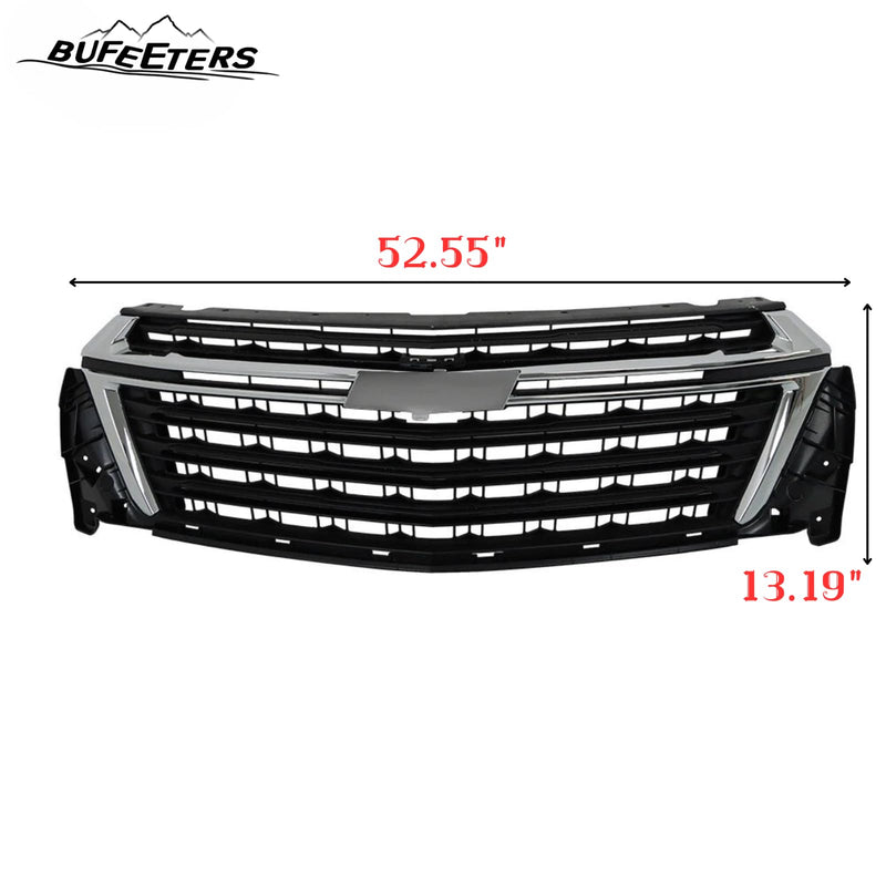 BUFEETERS  Front Bumper Upper Grille Fit For 2022 2023 Chevy Chevrolet Traverse,Horizontal Billet Style,Chrome&Black
