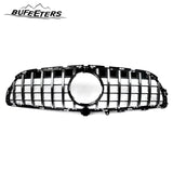 BUFEETERS  Front Bumper Upper Grille W/Camera Hole Fit For 2015 2016 2017 2018 Mercedes Benz W218 CLS400 CLS550,GTR Style,Chrome&Black