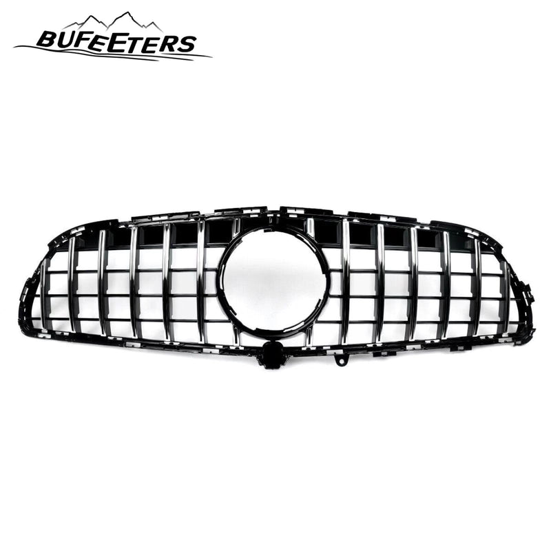 BUFEETERS  Front Bumper Upper Grille W/Camera Hole Fit For 2015 2016 2017 2018 Mercedes Benz W218 CLS400 CLS550,GTR Style,Chrome&Black
