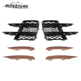 BUFEETERS 1 Pair Front Bumper Fog Lamp Black  Grille Cover Fit For 2018 2019 2020 2021 Land Rover Range Rover Velar