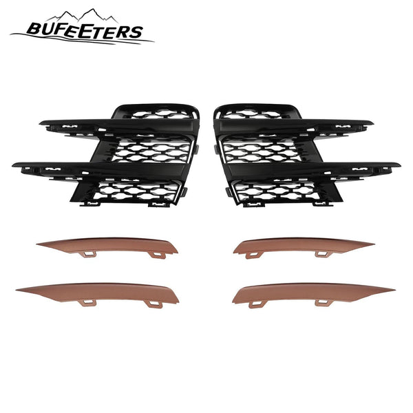 BUFEETERS 1 Pair Front Bumper Fog Lamp Black Grille Cover Fit For 2018 2019 2020 2021 Land Rover Range Rover Velar