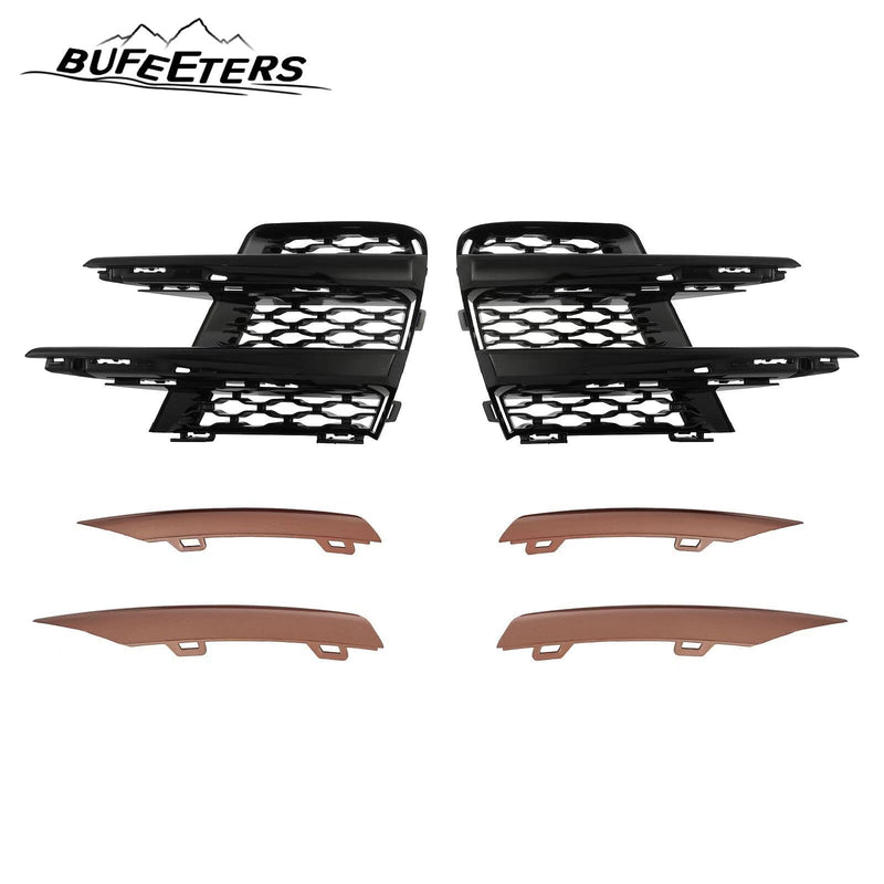 BUFEETERS 1 Pair Front Bumper Fog Lamp Black  Grille Cover Fit For 2018 2019 2020 2021 Land Rover Range Rover Velar