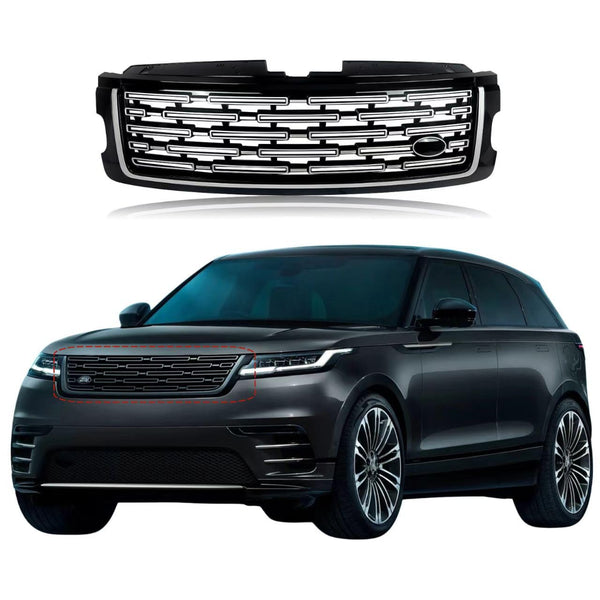 BUFEETERS  Front Bumper Grille Fit For 2018 2019 2020 2021 2022 Land Rover Range Rover,2023 Style,Chrome&Black