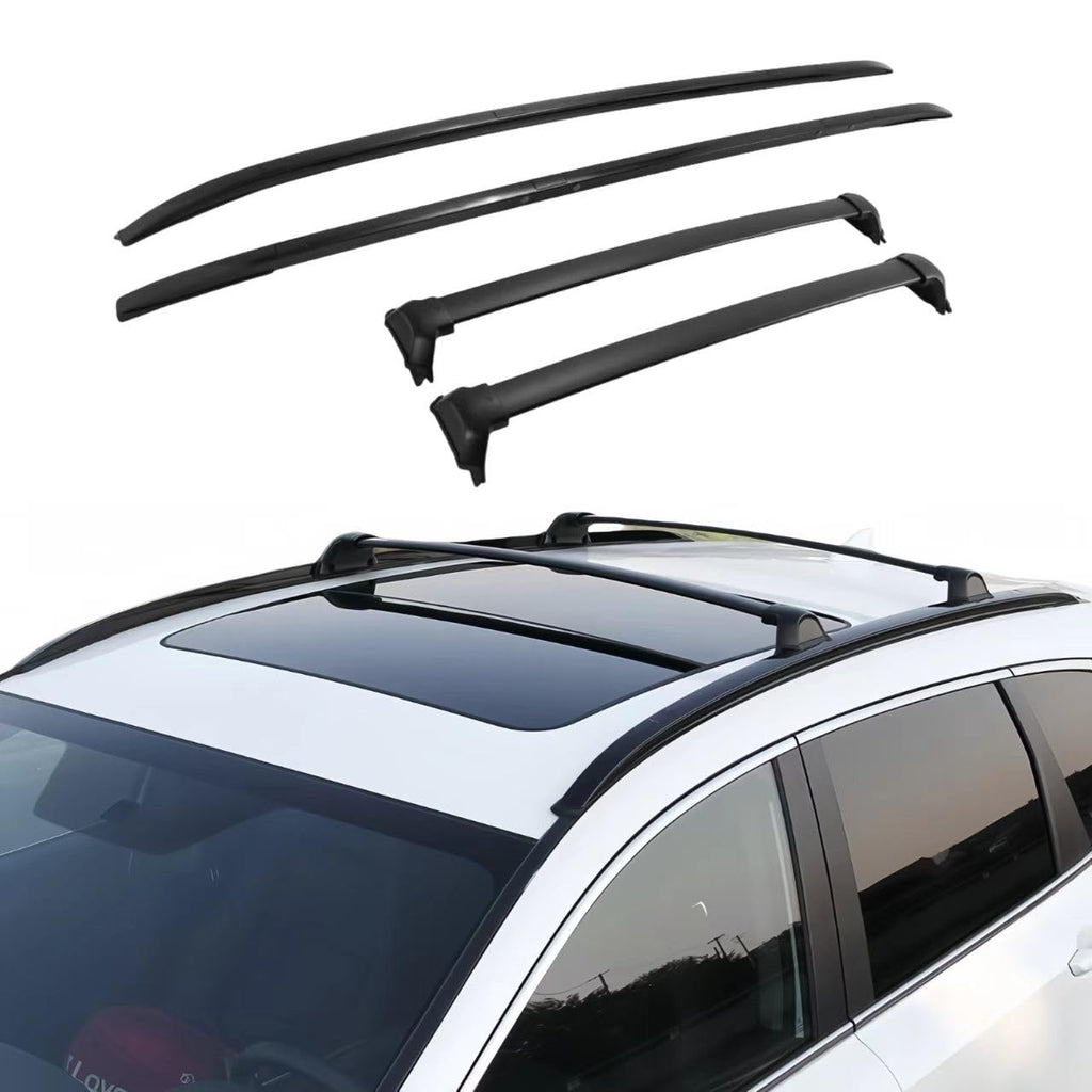 BUFEETERS  4Pcs Roof Rack Side Rails + Cross Bars Fit For 2023 2024 Honda CRV CR-V,Black
