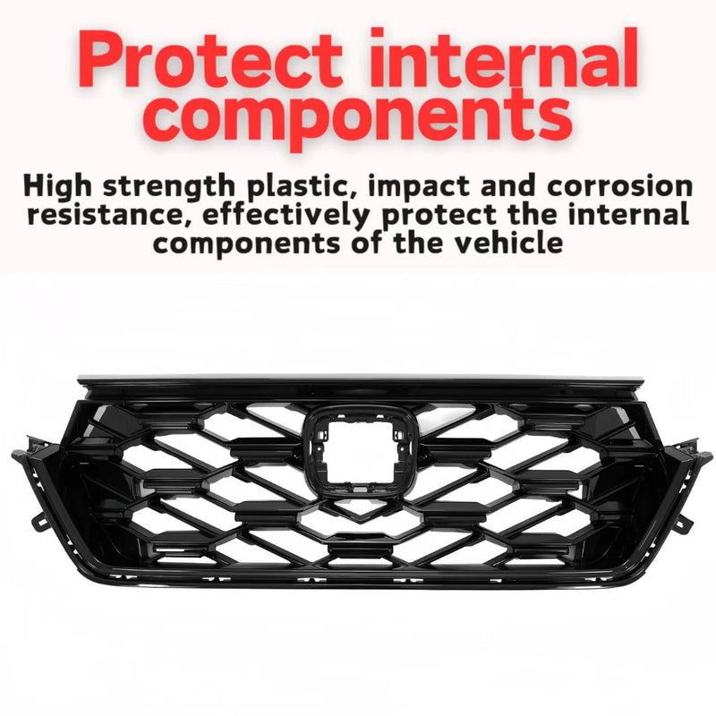 BUFEETERS  Front Upper Grille Assembly Fit For Honda CRV CR-V Sport Hybrid 2023-2024, Full Black