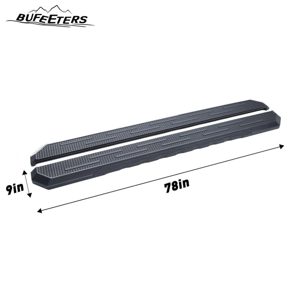 BUFEETERS  Side Step Running Board Nerf Bar Fit For 2021 2022 2023 Ford Bronco 4 Door,Black