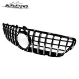 BUFEETERS  Front Bumper Upper Grille W/Camera Hole Fit For 2015 2016 2017 2018 Mercedes Benz W218 CLS400 CLS550,GTR Style,Chrome&Black