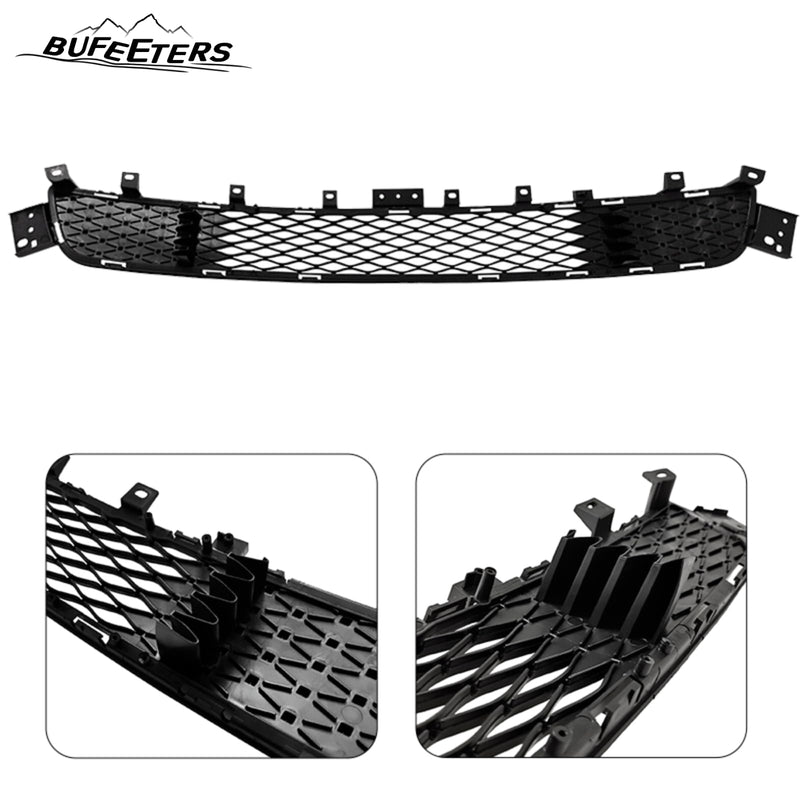 BUFEETERS   Front Bumper Upper Lower Grille Fog Light Bezels Cover Fit For 2018 2019 2020 2021 2022 INFINITI Q50 Sport,Mesh Style,Gloss Black