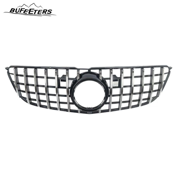 BUFEETERS  Front Bumper Upper Grille W/Camera Hole Fit For 2016 2017 2018 2019 Mercedes-Benz X166 GLS-Class,GT R Style,Chrome&Black