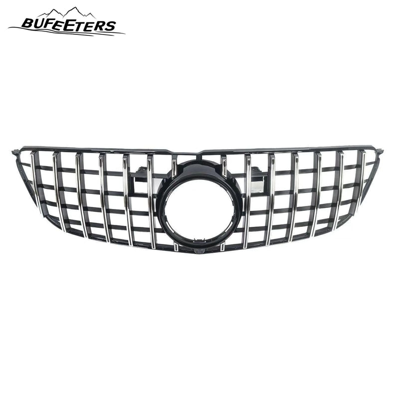 BUFEETERS  Front Bumper Upper Grille W/Camera Hole Fit For 2016 2017 2018 2019 Mercedes-Benz X166 GLS-Class,GT R Style,Chrome&Black