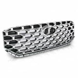 BUFEETERS   Front Bumper Upper Grille Fit For 2021 2022 2023 Hyundai Santa Fe,Honeycomb Mesh Style,Black&Chrome