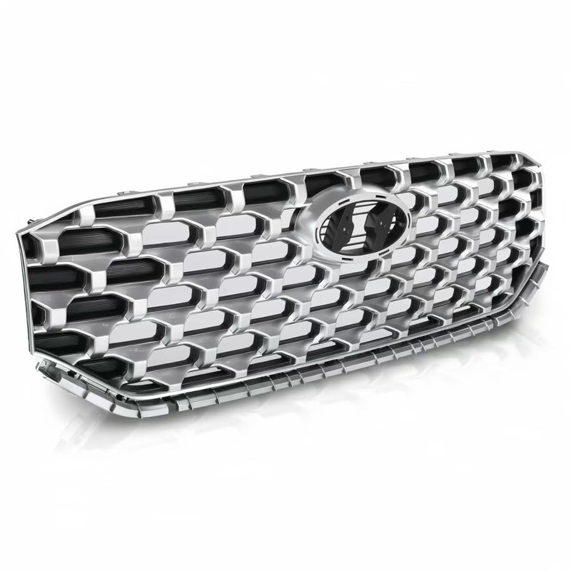 BUFEETERS   Front Bumper Upper Grille Fit For 2021 2022 2023 Hyundai Santa Fe,Honeycomb Mesh Style,Black&Chrome