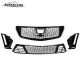 BUFEETERS Front Bumper Cover Grille Molding Trim Lip Fog Light Bezel Facelift Set Fit For 2020 2021 2022 2023 2024 Cadillac CT5,Blackwing Style,Black