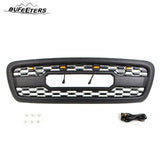 BUFEETERS Front Bumper Upper Grille W/Light Fit For 2001 2002 2003 2004 Toyota Sequoia,Mesh Style,Matte Black