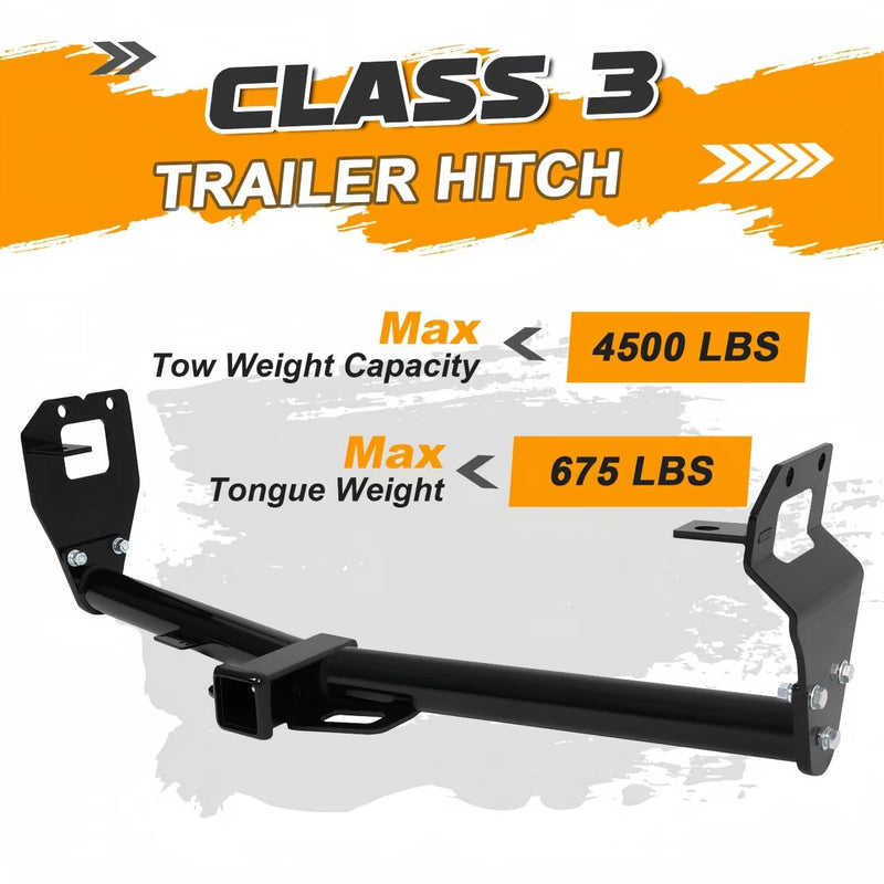 BUFEETERS Class 3 Trailer Hitch 2" Receiver Black Steel Fit For Jeep Renegade 2015-2023