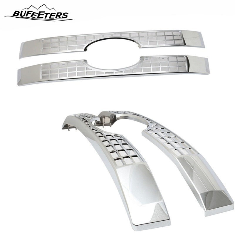 BUFEETERS Chrome Front Bumper Guard Insert Mesh Grille Body Kit Fit For 2017 2018 2019 F-250 F-350 F-450 F-550 Super Duty,Platinum Style