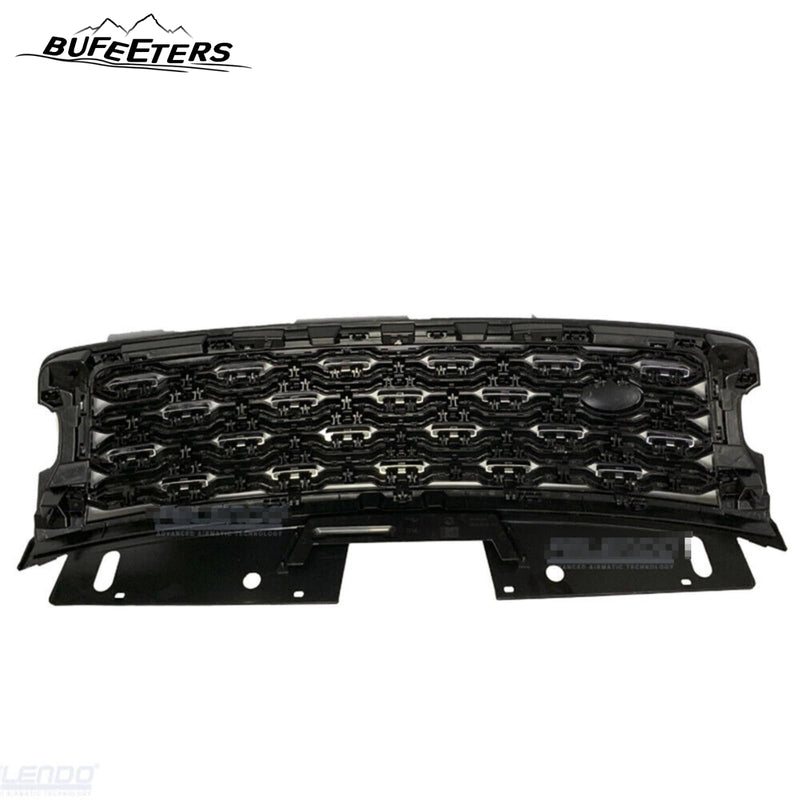 BUFEETERS   Front Grille Mesh Vent Cover Grill Bar Fit For Range Rover 2018+ SVA,Black&Silver