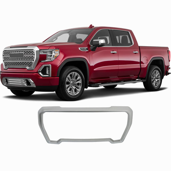 BUFEETERS Front Grille Outer Frame Suround Fit For 2019 2020 2021 GMC Sierra 1500,Factory Style,Chrome