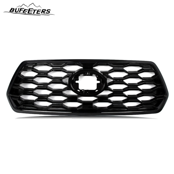 BUFEETERS  Front Upper Grille Insert Gloss Black Grill Fit For 2016 2017 2018 2019 2020 2021 2022 2023 Toyota Tacoma,2021 TRD/Mesh Style,Gloss Black