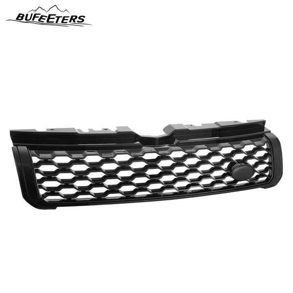 BUFEETERS Front Bumper Mesh Grille Dynamic Grill Fit For Range Rover Evoque 2012 2013 2014 2015 2016 2017 2018 2019,Honeycomb Style,Gloss Black