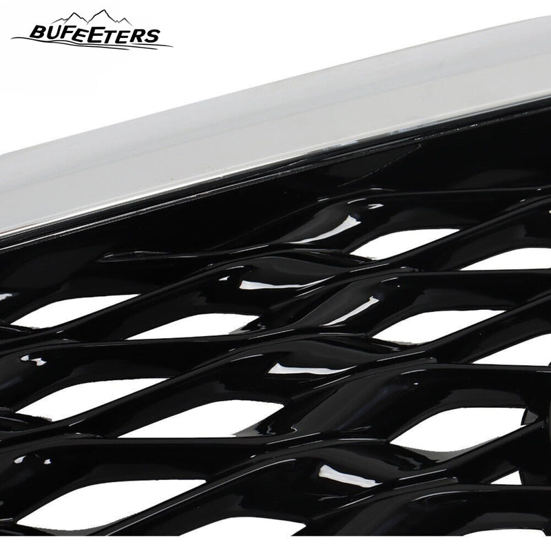 BUFEETERS  Front Bumper Upper Grille Fit For 2022 2023 INFINITI QX60,Mesh Style,Chrome&Black