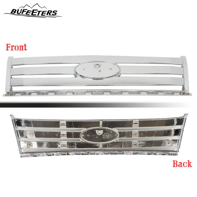 BUFEETERS Front Bumper Upper Chrome Grille Assembly Fit For 2007 2008 2009 2010 Ford Edge,Horizontal Billet Style