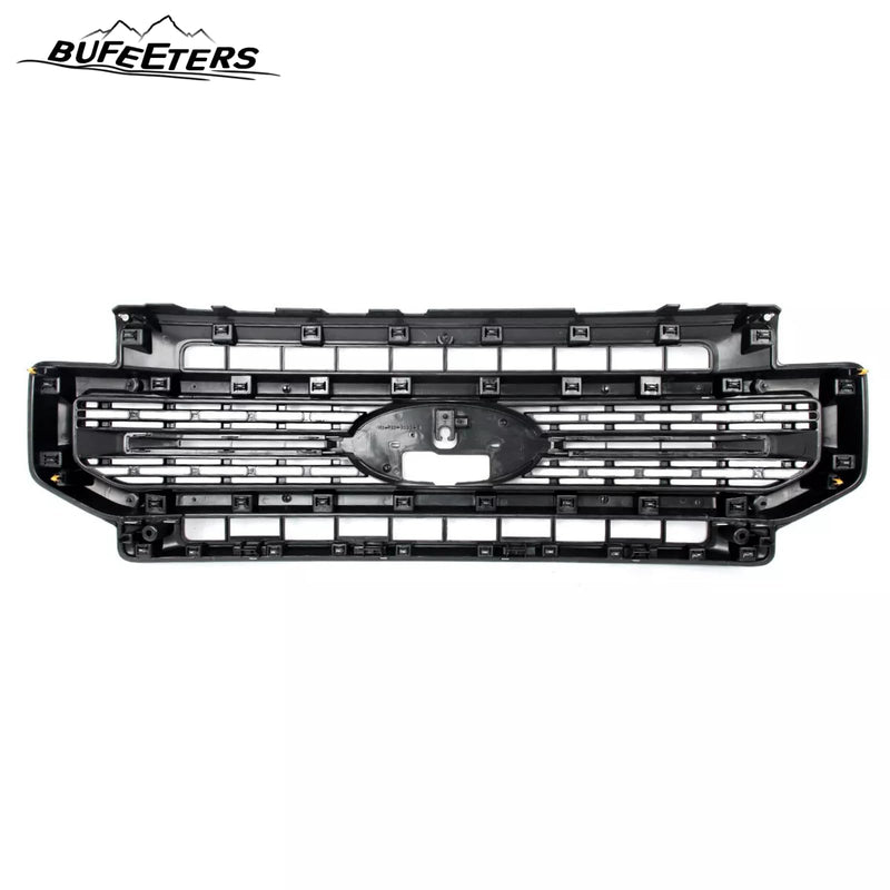 BUFEETERS Front Bumper Upper Grille Fit For 2020 2021 2022 F-250 F-350 F-450 F-550 Super Duty,Lariat Sport Style,UX Ingot Silver&Matte Black
