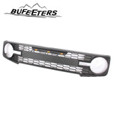 BUFEETERS  Front Bumper Upper Grille Fit For 2021 2022 2023 Ford Bronco,Raptr Style,Matte Black,Lights Amber